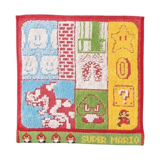 Marushin Hand Towel Mini Towel Nintendo Mario Ground Stage Cotton Handkerchief Character Absorbent Present Gift Birthday 4485003300