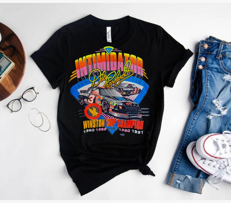Vtg 90s Dale Earnhardt Intimidator NASCAR T-Shirt S
