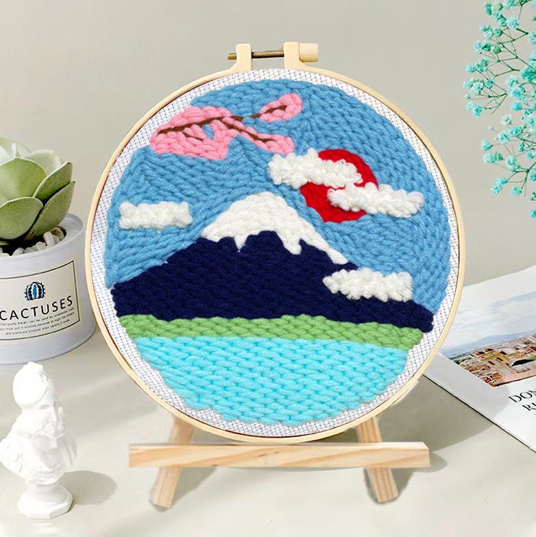 Russian Punch Needle DIY Kit: Handmade Wool Base for Fun Embroidery Projects