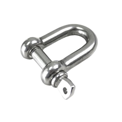 HFS(R) Stainless Steel Shackles, 10-Piece Set, 160kg Load Capacity, D-Shaped Shackles, 5mm Hook (M5, 10 Pieces)