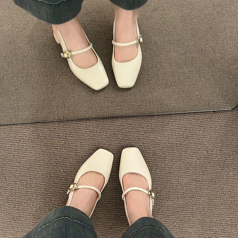 2025 summer new fairy style thick heel sandals female Mary Jane single shoes versatile bag head word with high heels