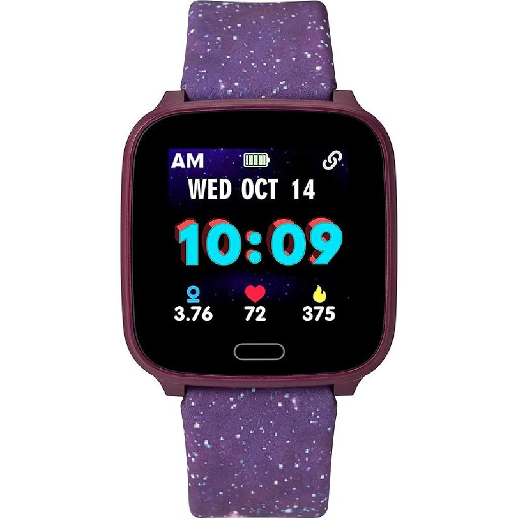 Детские активные умные часы 37 мм с измерением пульса, уведомлениями и отслеживанием активности Purple Galaxy