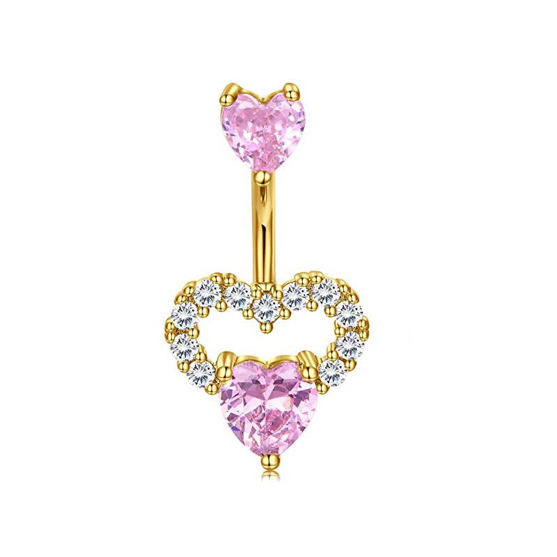 Anello Ombelico a Forma di Cuore Ornamento Goccia d'Acqua 14G Bilanciere Piercing Ombelico Pendente Belly Nombril Piercing Gioielli Donna