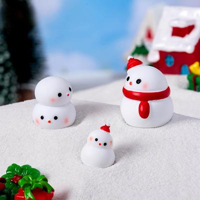 Cartoon Cute Christmas Snowman Figure Micro Landscape Snow Crystal Ball Diy Decorative Accessories Desktop Widgets