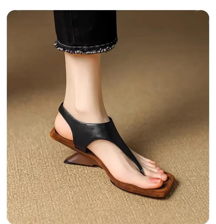 Square Toe Peep Toe Modern Sandals Buckle Strap Women's Sandals Shoes for Women 2025 New Summer Novelty Women's Sandals