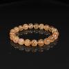 Natural Red Rutilated Quartz Bracelet, 10mm Round Beads, Unisex Crystal Jewelry, Rare Light Luxury