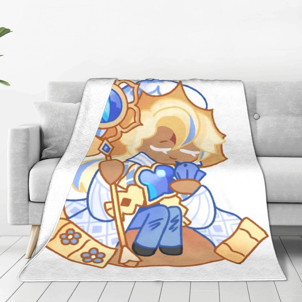 Pure Vanilla Cookie Pastel Plush Blanket Cookie Run Kingdom Throw Blankets for  Sofa Bedding Lounge 150*125cm Bedspreads