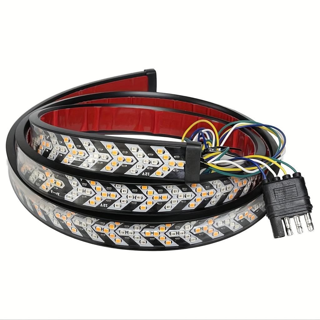 60 Inch Arrow LED Tailgate Light Bar Strip for Truck Flexible Switchback Red Amber Yellow Sequential Led Light- Waterproof