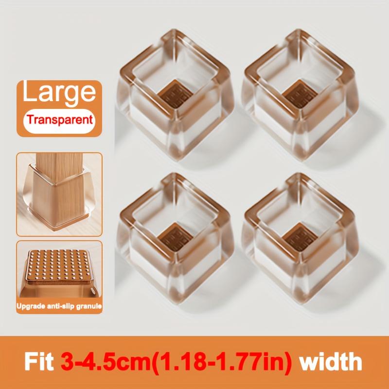 Upgrade Thick Super Wearproof Anti-Slip Granule Chair Leg Caps - Fit 0.79-1.18inch To 1.57-1.97inch Diameters and Widths - Plastic -Silent and Durable
