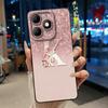 Fashion Design Initial Letter With Flower Pattern Phone Case For Itel A90 Soft Silicone Anti-scratch Black Couple Casing