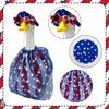 1 Set 4th July Goose Outfit, Stars And Stripes Goose Dress Star Sunhat Sunglasses, Patriotic Porch Goose Costumes Set for 23-Inch Goose Statue Holiday