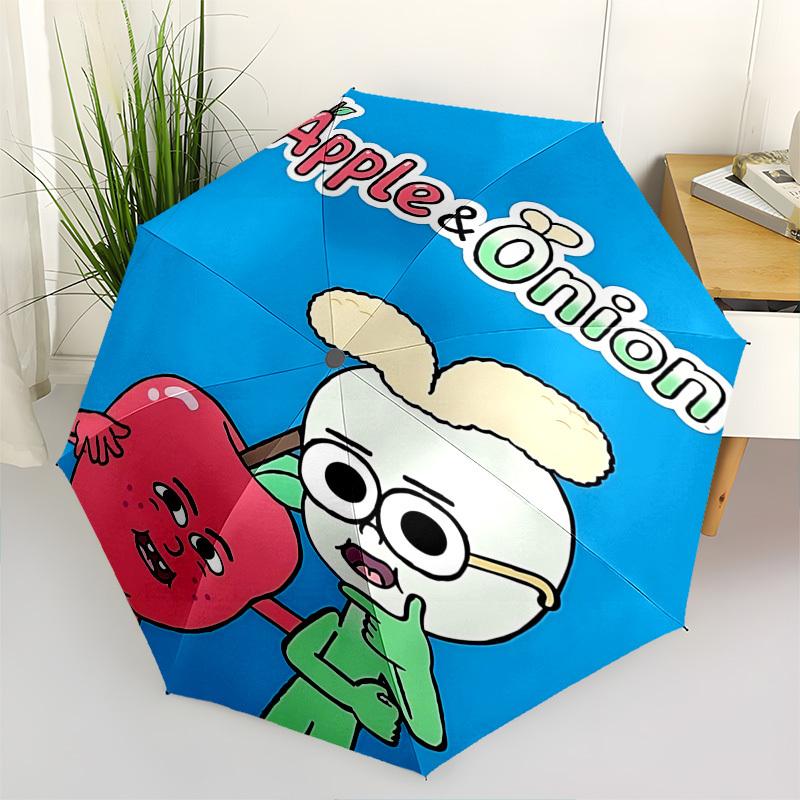 

Apple, OnionThemed Automatic Opening and Closing Umbrella 8 Ribs, Suitable for Leisure and Going Out, Outdoor Accessory, Gothic Style, Fas