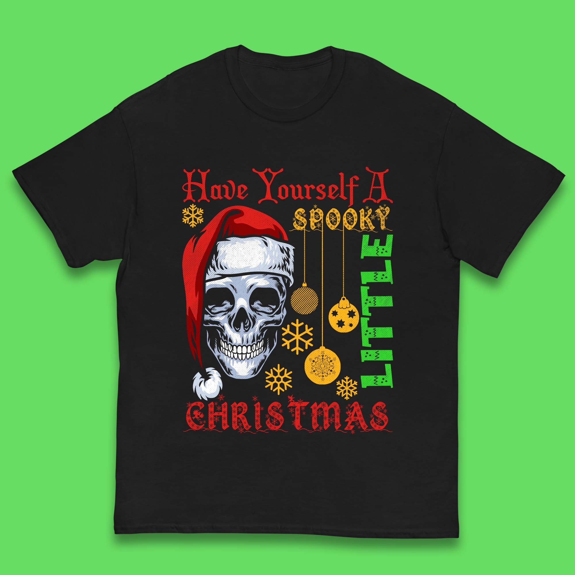 Have Yourself A Spooky Little Christmas Kids T-Shirt Skull Top 130