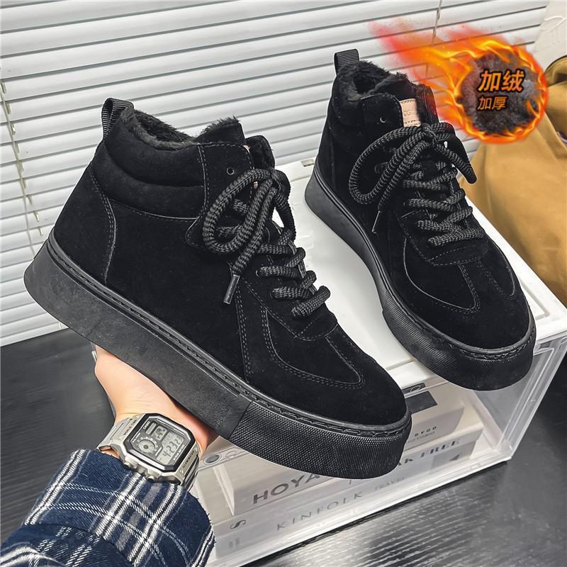 

Cotton shoes J373-1 velvet winter British style retro high-top warm sports work wear casual 44
