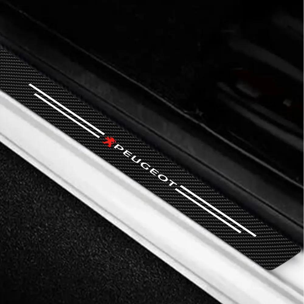 Car Sticker 2025 Hot Car Door Sill Anti Scratch Protector Stickers Leather Auto Door Protection Accessories For Peugeot 206 207