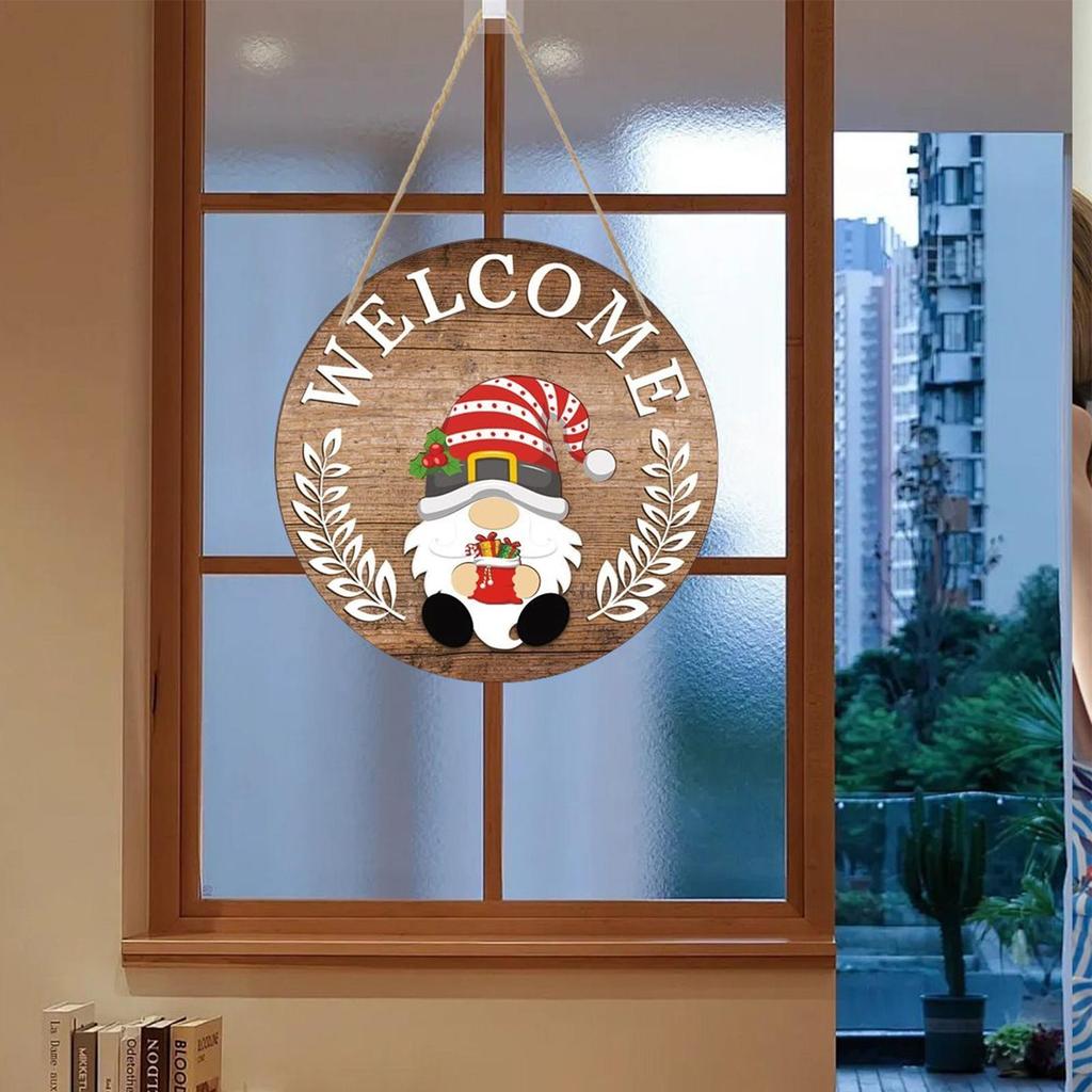 Gnome Decorations Magnetic Change Interchangeable Accessories Wooden Gnome Door Hanger For Family Friends Adults Women Holiday