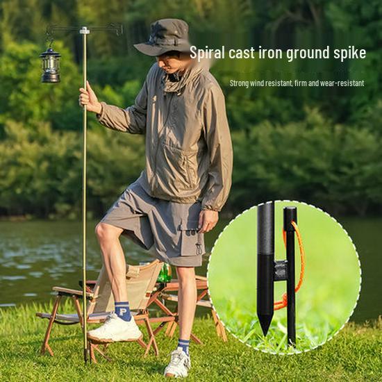 Aluminum Camping/Fishing Lantern Stand - Portable, Folding, Outdoor Lamp Pole Storage