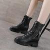 Inner Height Increasing Martin Boots Women's Spring Short Boots Casual Platform Heel Medium Boots Women's Shoes