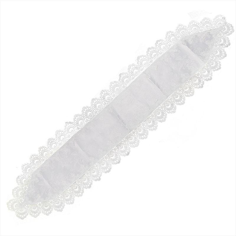 European Style Embroidery Table Runner Solid Color Household Jacquard Cabinet Cover Cloth Satin Lace Fabric Coffee Table Runner