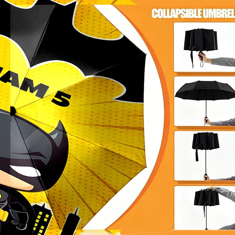 Batman Print Umbrella Automatic Opening/ Closing - Portable Foldable Design - Daily Use for Travel/Outdoor - Gift for Birthday