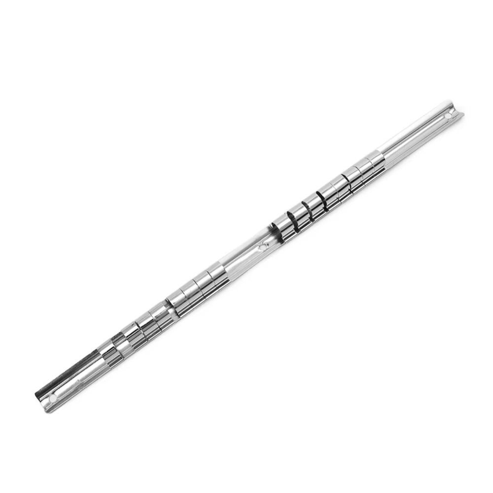 New 1/4 3/8 1/2 Inch Socket Storage Rack Stainless Steel With 16 Clips Socket Rack Socket Rail