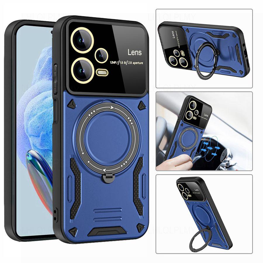 Rotating Bracket Big Lens Protection Cover For Xiaomi Redmi Note 14 10 11 12 13 Pro 5G 15 13T 15T 14T Poco F8 M8 X8 C85 X7 C75 14C 13C 15C Armor Case