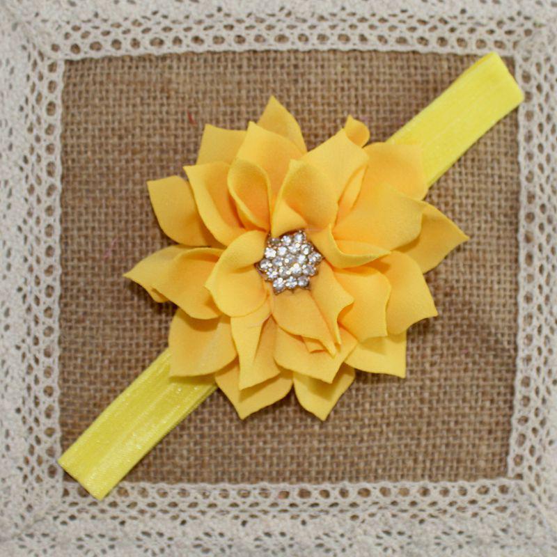 European & American Baby Rhinestone Lotus Headband – 13 Colors