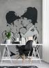 Wallpaper Banksy Kissing Policemen Graffiti