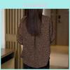 Leopard Print Blouse With Stretchy Snownier Fabric For Casual Chic Women