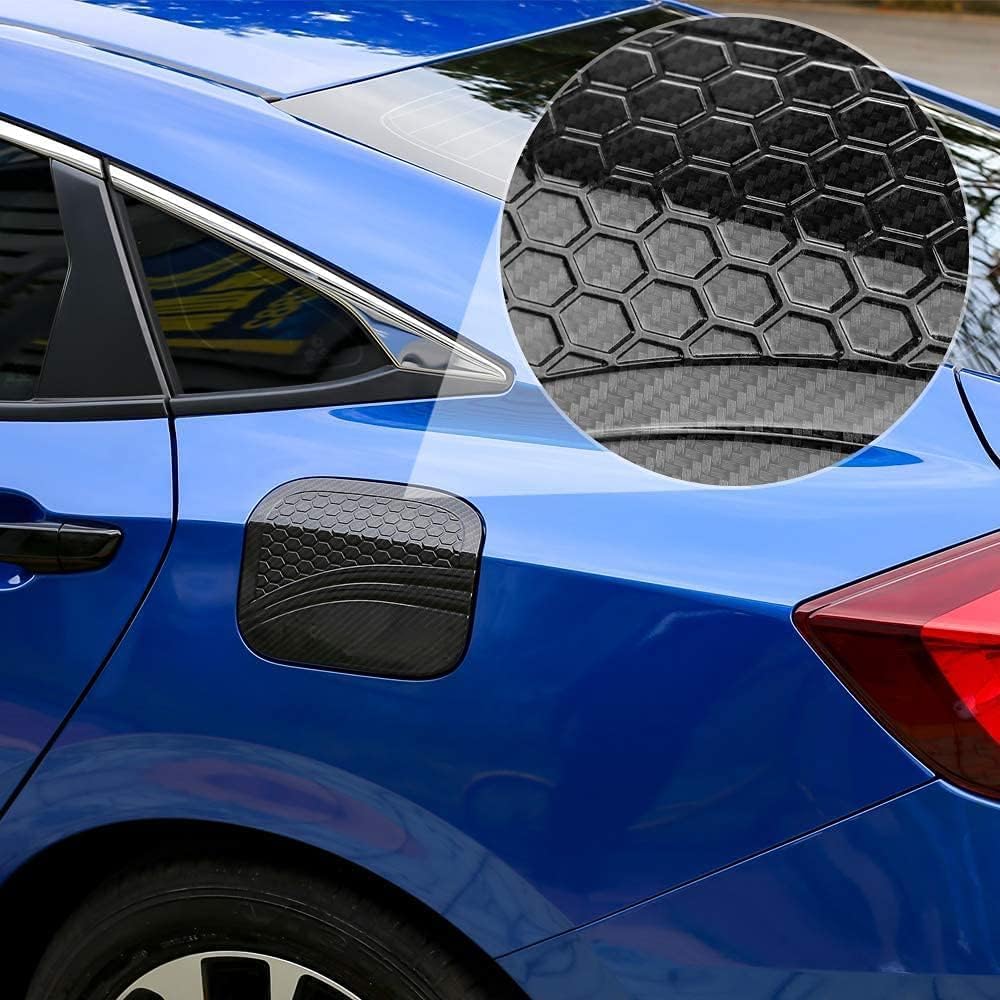 for 10th Gen Civic Gas Cap Fuel Filler Tank Door Cover Carbon ABS Fiber Style Sticker for Honda Civic Sedan 2016 2017 2018 2019 2020