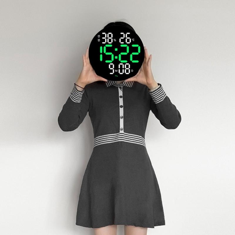Modern LED Alarm Clock with Remote Control 10inch Display Screen Clear andEasy Read Digital Wall Clock