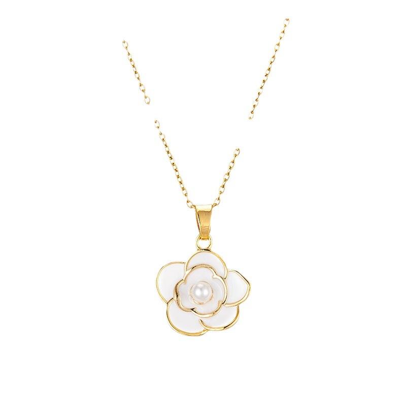 Xiulu Camellia Necklace Women'S Light Luxury Fresh Natural Versatile Clavicle Chain