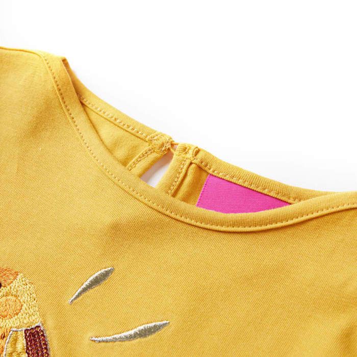 T-shirt enfants à manches longues ocre foncé 92/104/116/128/140