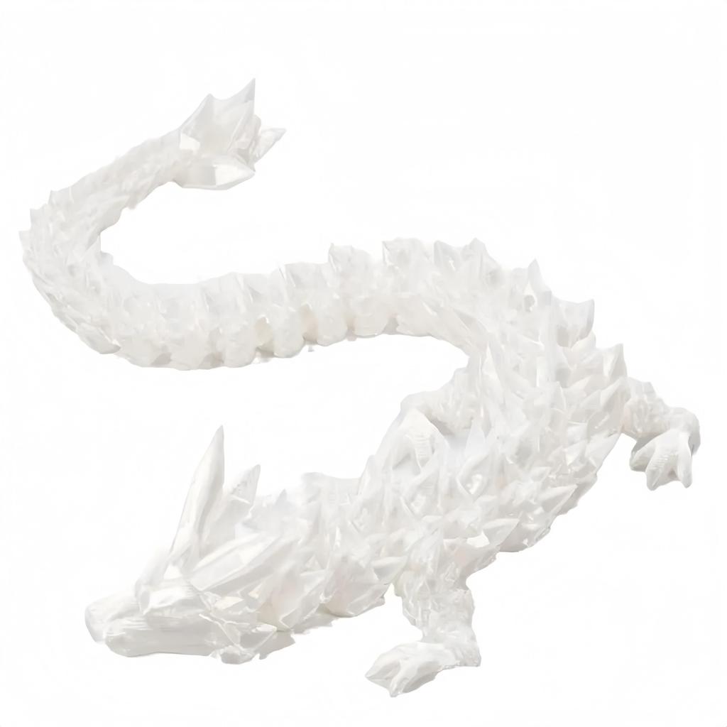 Drago di Cristallo Radioso Giocattolo Fidget Stampato in 3D con Design Articolato