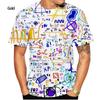 Funny Math Formula 3D Printed Graphs T-shirts Summer Casual Round Neck Short-sleeved Men's T-shirts