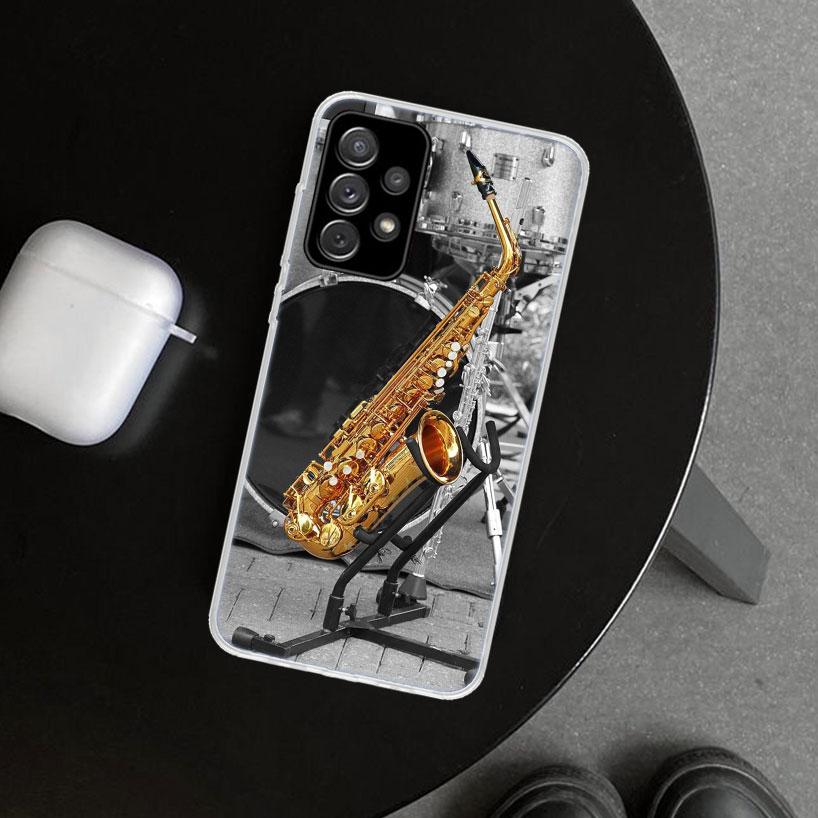 Music Saxophone Instrument Phone Case for Samsung Galaxy A17 A16 A26 A36 A56 A57 A37 A15 A25 A35 A55 A14 A24 A34 A54 A13 A23 A33