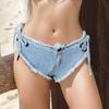 Denim Halter Backless Women's Bikini for Nightclub Pole Dance Performance