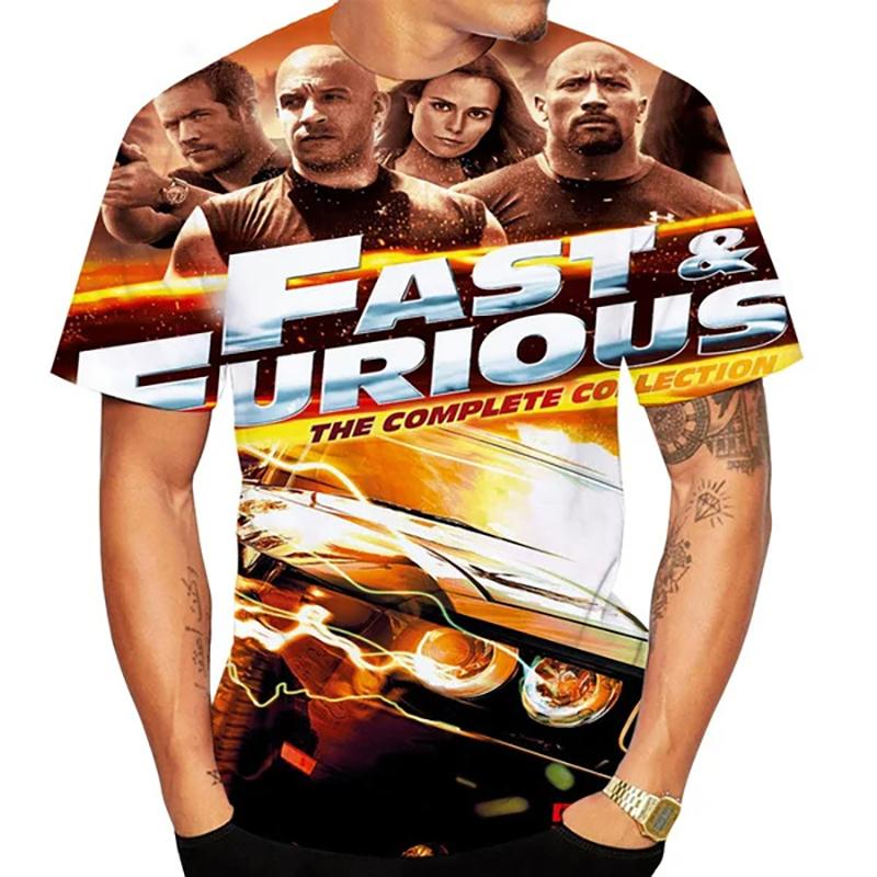 Fashion Fast And Furious 3D Print T-Shirts Men Women O-Neck Short Sleeve T Shirt Oversized Y2K Harajuku Tees Tops Kids Clothing