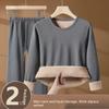 "Ultra-Thick Camel Hair Thermal Underwear Set - Unisex Round Neck Plus Velvet, Cold-Proof for Autumn and Winter"