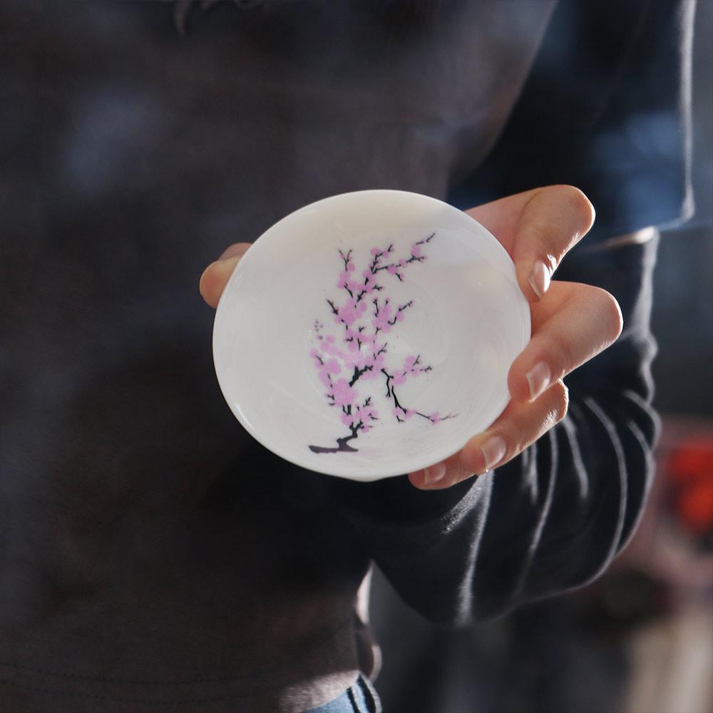 Creative Magic Sakura Cup Unique Flower Change Bowl Gift Color Changing Teacup Milk Tea