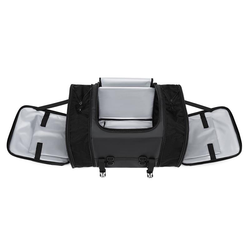 SANXDI Μεγάλη Μοτοσυκλετιστική Πίσω Σχάρα Πλαϊνών Αποσκευών - Επεκτάσιμη, Τσάντα Ουράς για Ταξίδια Μεγάλων Αποστάσεων