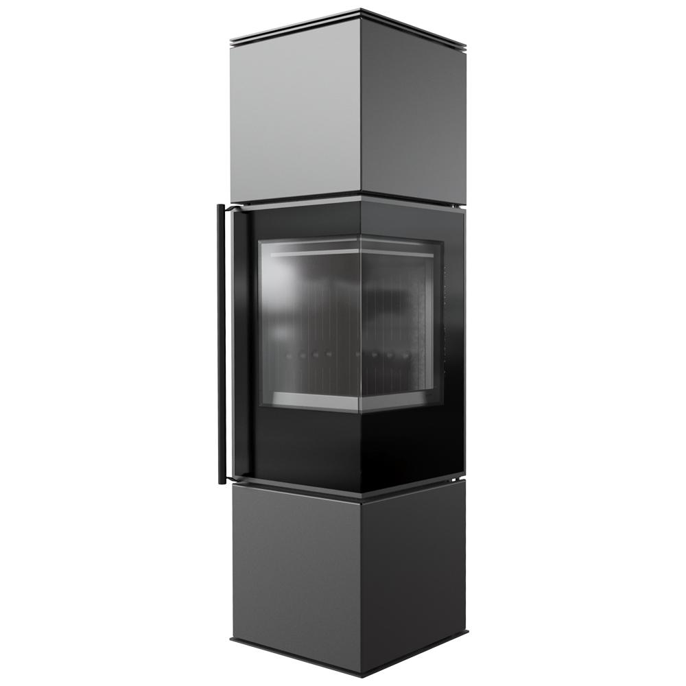 Wood burning steel stove KRATKI REN/M right Ø 150 7 kW black thermotec