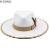 2022 New Feather Band Felt Fedora Hats for Women Wide Brim Men Formal Jazz Hats Panama Church Wedding Dress Hat Chapeu Feminino