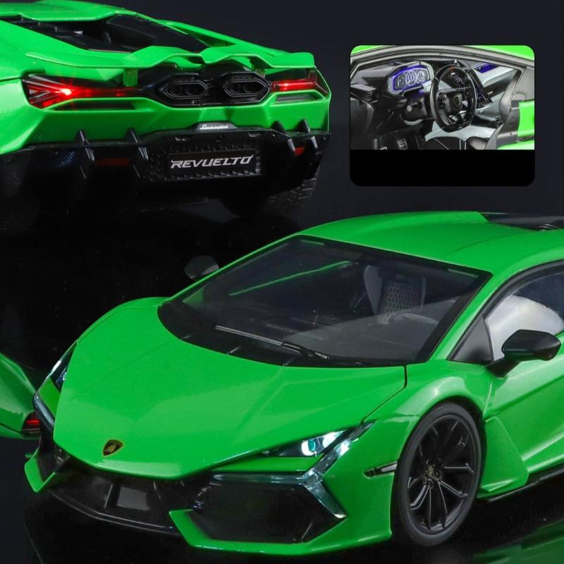 1:18 Revuelto Supercar Alloy Diecast Car Model Toy Simulation Sound Light Advanced Decorative Toys for Boy