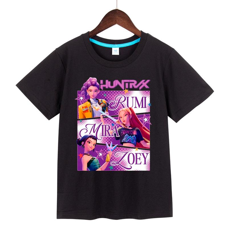 Kids Clothing KPop Demon Hunters Fans Gifts Kids Clothing Fashionable Casual Tops 2025 Hot Film Soft Cotton T-Shirt For Girls