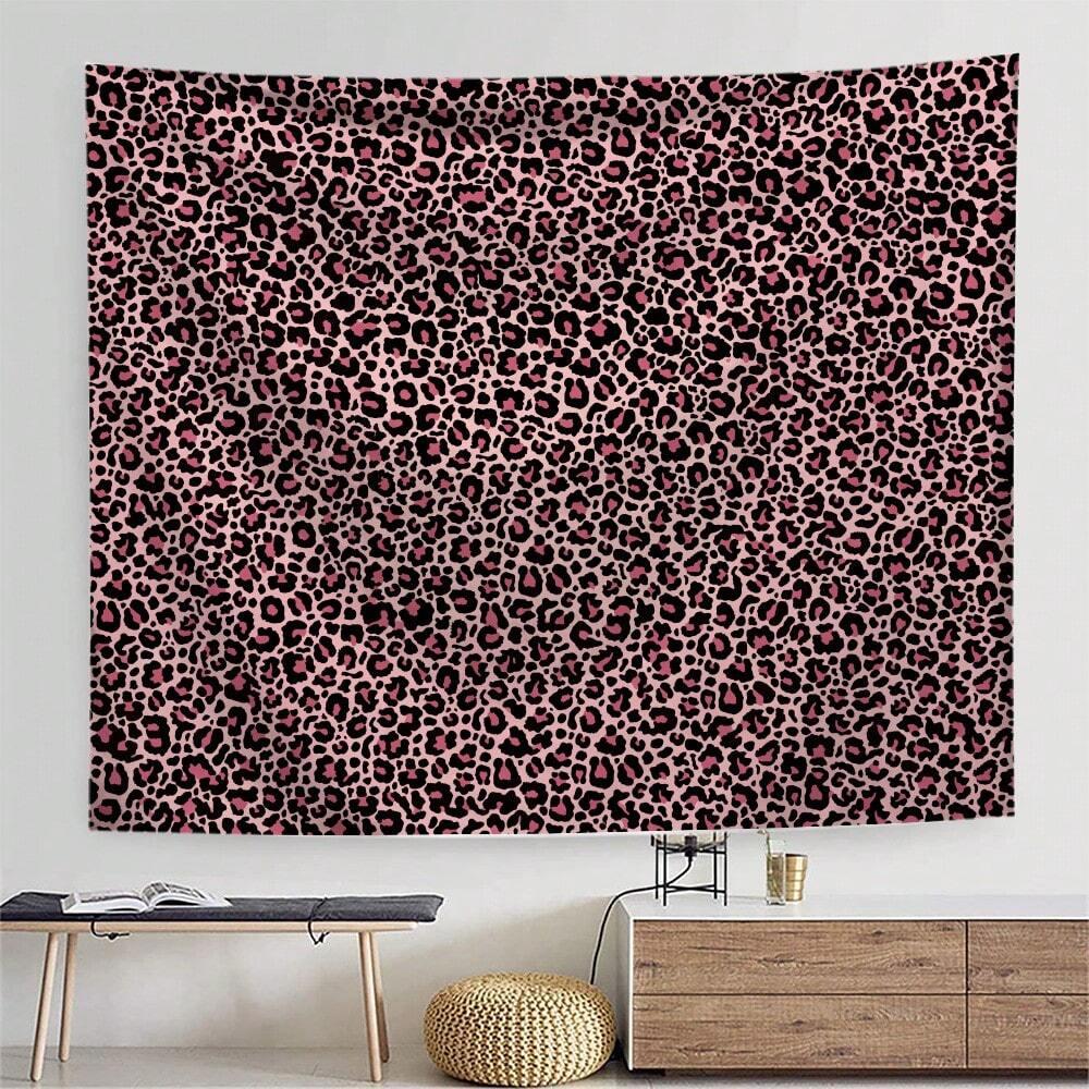 Vibrant Pink Black Zebra Print Tapestry Abstract Pattern Wall Hanging for Living Room Bedroom Office Decor