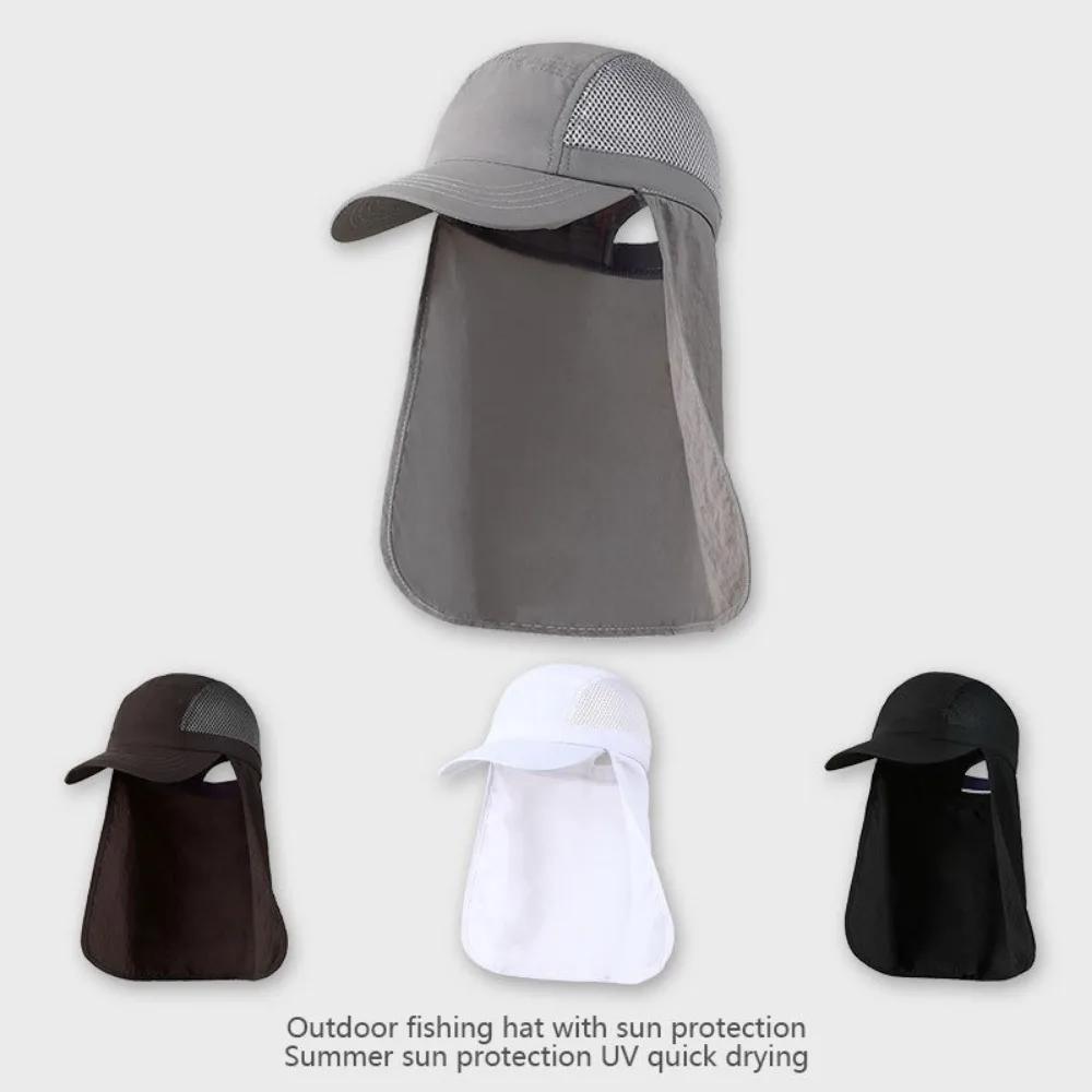 New Outdoor Sunscreen Fisherman Hats Breathable Adjustable Fishing Caps Summer with Neck Flap Wide Brim Sun Hat Women Men