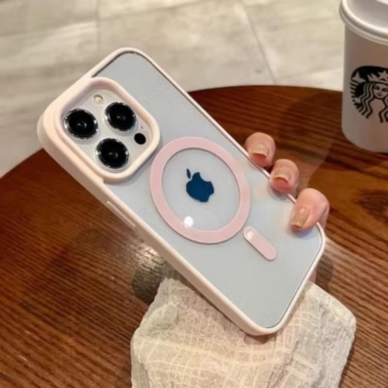 Applicable To Apple 17 Magnetic Charging Mobile Phone Case IPhone 16 ProMax Macaron Transparent 15 Drop Protection Case 14