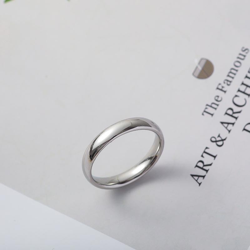 Klassischer polierter Edelstahl-Unisex-Ring, schlichtes Design, Standard US-Größe