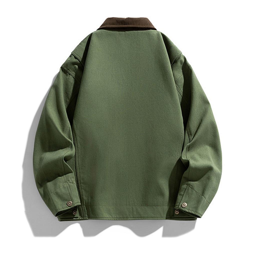 Men's Solid Color Camouflage Outdoor Sports Jacket Men's Pocket Button Casual Jacket